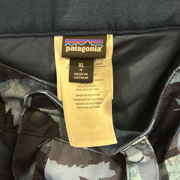 Patagonia Snowbelle Pants Girls Size XL Blue Camo Print - Picture 6 of 15